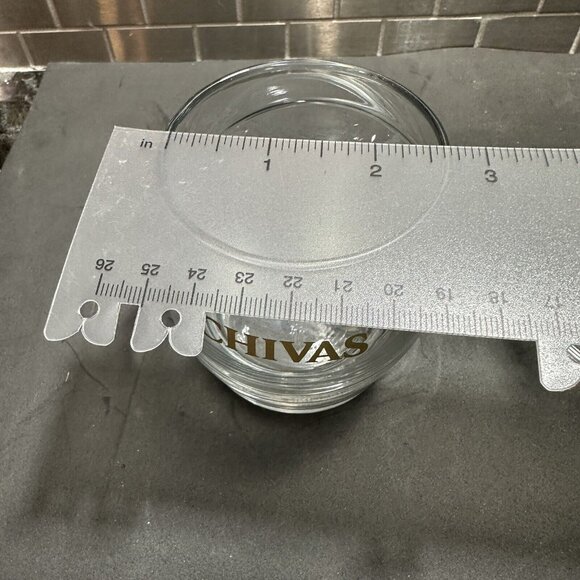 Chivas Whiskey Rocks Glasses Etched Gold Logo Swirl Shape Weighted Bottom 8oz - Picture 8 of 9